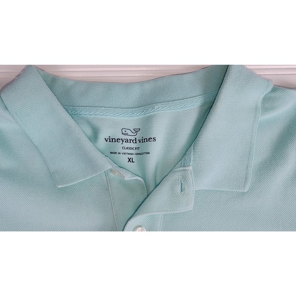 Vineyard Vines Mens Polo Shirt XL Aqua Blue Classic Fit 100% Cotton Pique - Picture 4 of 9